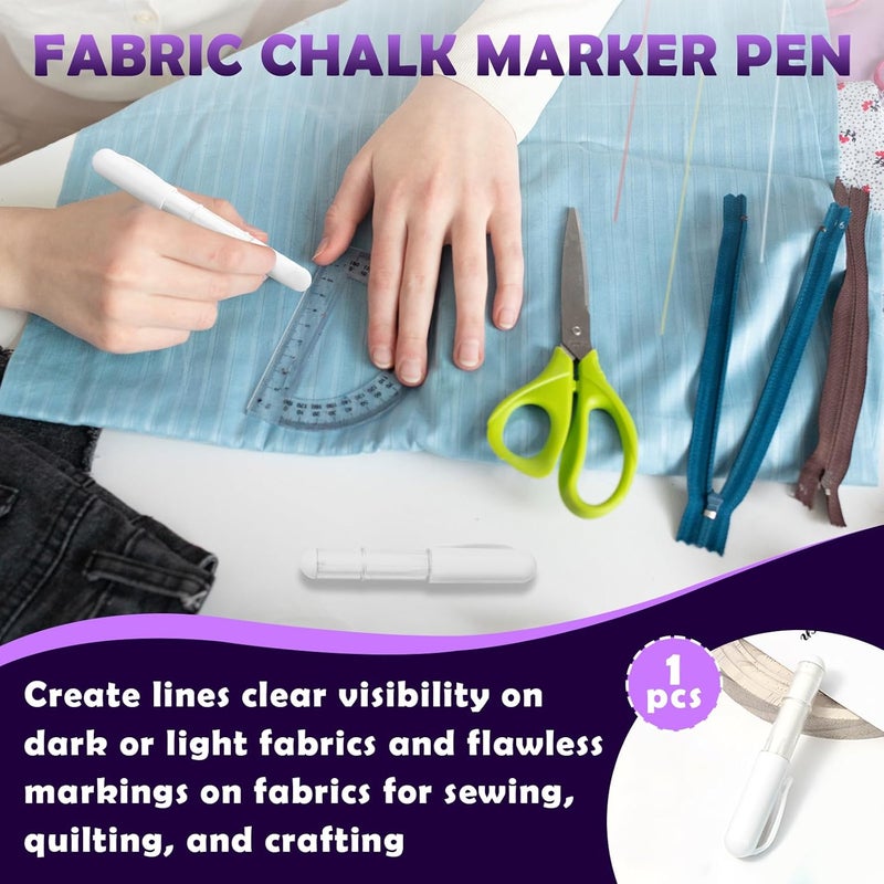 chaseroad Sewing Chalk for Fabric, Wipeable and Washable Fabric Chalk for Sewing, Etailed Marking on Fabrics, Cottons, Leathers - White - Image 2